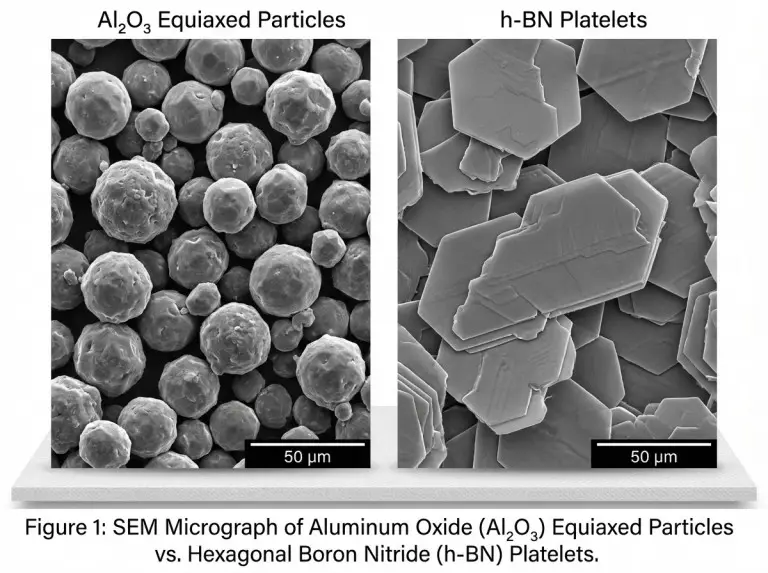 Vergleich der Morphologie und Wärmeleitfähigkeit von Aluminiumoxid-Bornitrid-Partikeln als keramische Füllstoffe
