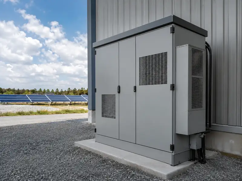 Outdoor lithium iron phosphate battery cabinet for solar energy storage with active thermal management