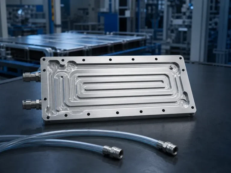 Extruded aluminum cold plate sealed by friction stir welding for battery thermal management