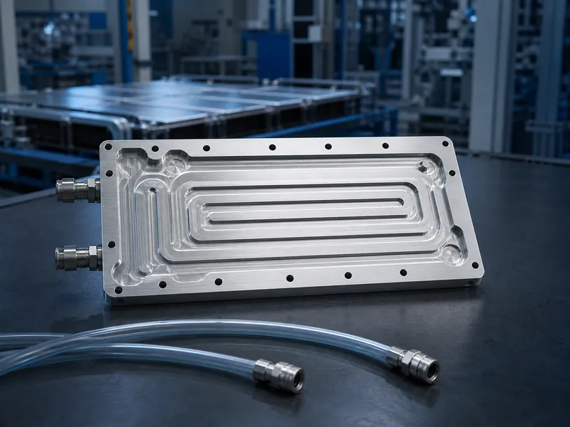 Extruded aluminum cold plate sealed by friction stir welding for battery thermal management