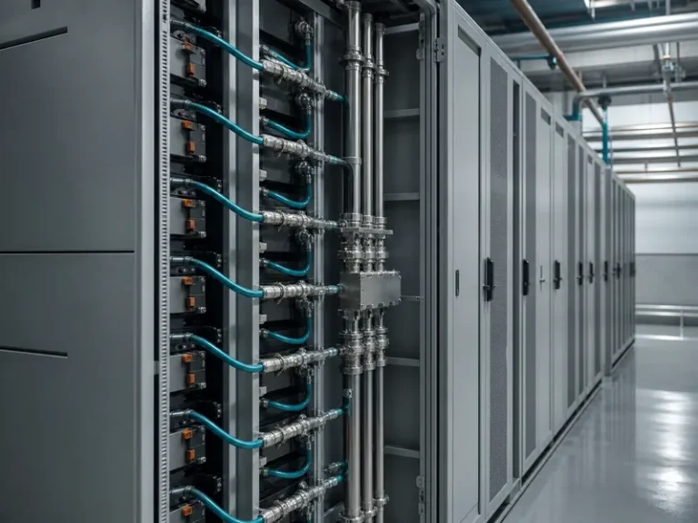 Industrial energy storage system with liquid cooling optimized for thermal management and cell temperature uniformity