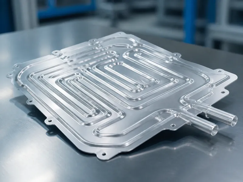 Roll-bond cold plate with inflated coolant channels for battery thermal management