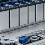 Silicone thermal pad compressed between EV battery cells and a cold plate to bridge an uneven interface gap