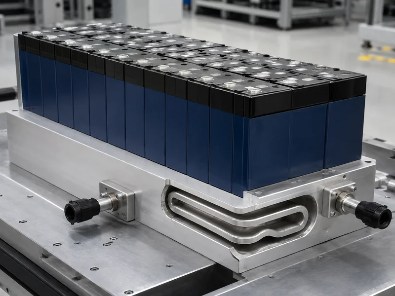 Vacuum-brazed aluminium liquid cold plate with internal coolant channels for EV battery thermal management