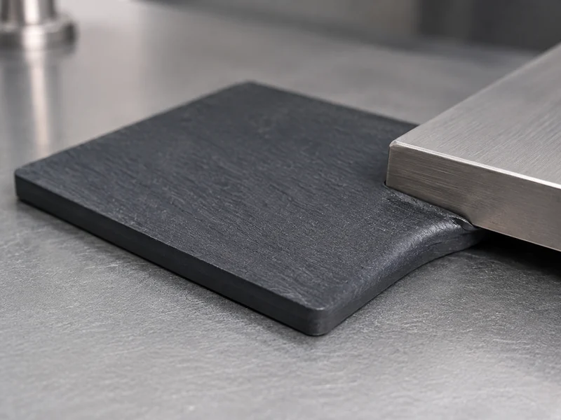Close-up of a compliant low-hardness carbon fiber thermal interface material pad used as a battery gap filler