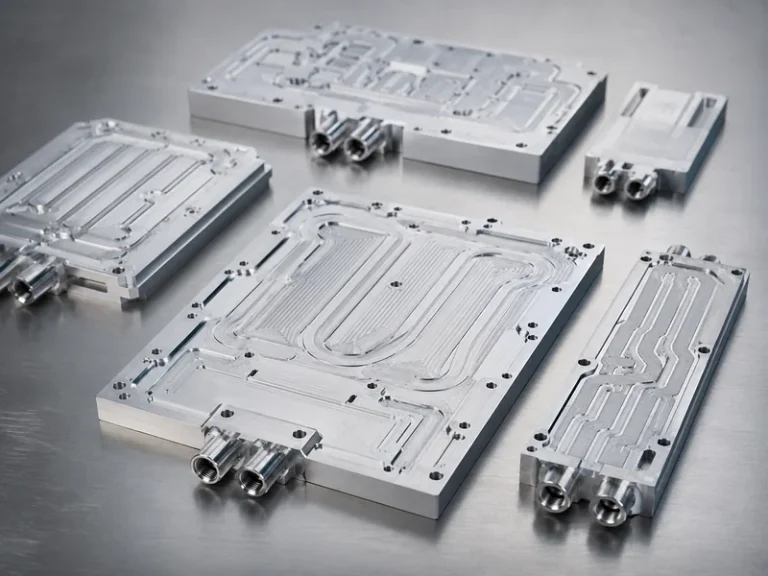Aluminum liquid cold plates from a cold plate liquid cooling company, arranged for EV and ESS battery pack thermal management