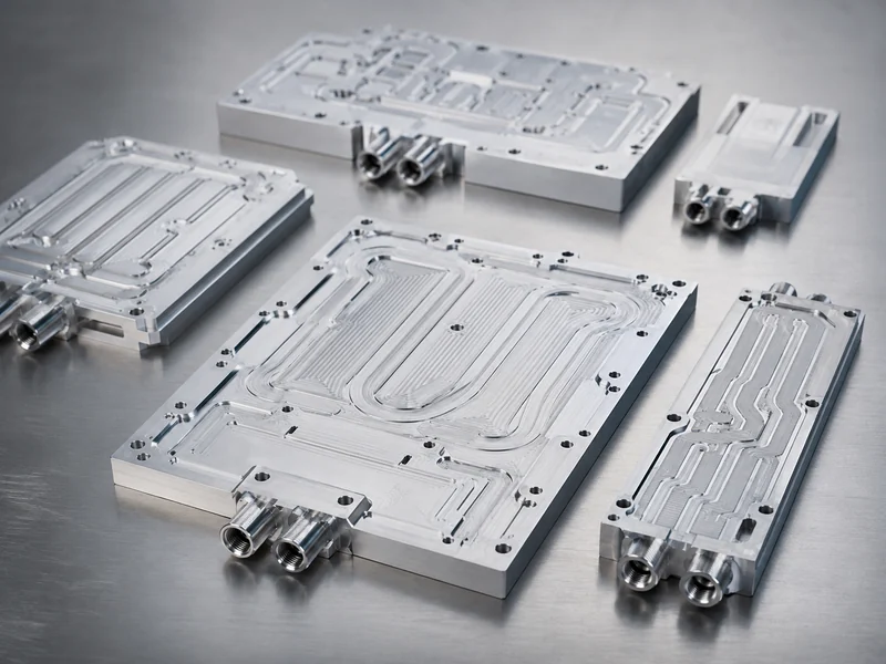 Aluminum liquid cold plates from a cold plate liquid cooling company, arranged for EV and ESS battery pack thermal management