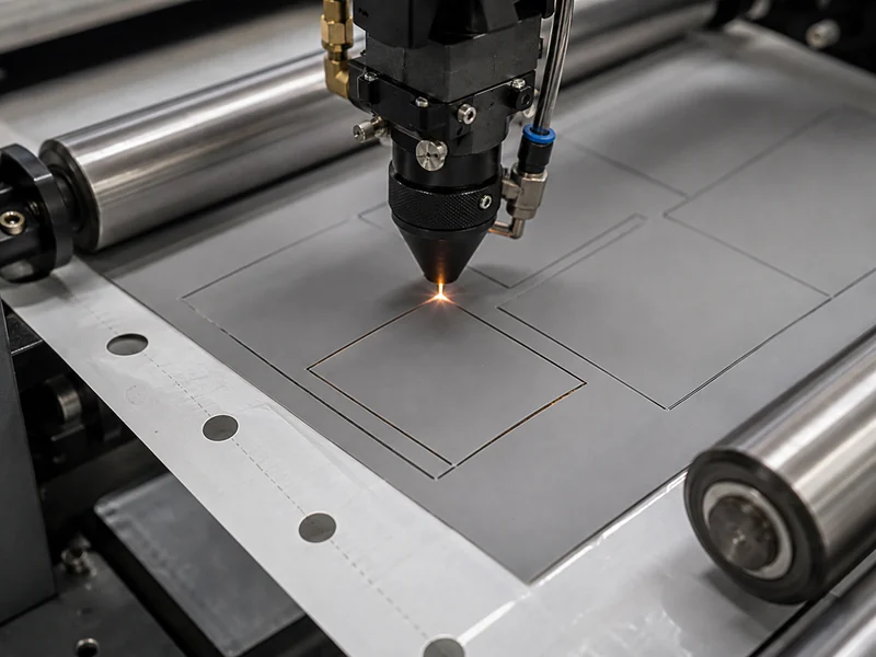 Laser die cutting a die cut thermal interface material pad to a tight dimensional tolerance for automated pick-and-place registration
